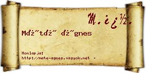 Máté Ágnes névjegykártya