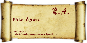 Máté Ágnes névjegykártya