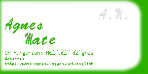 agnes mate business card